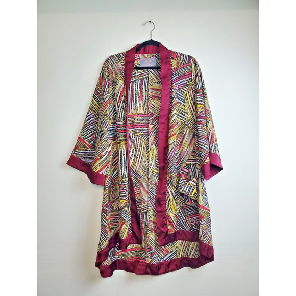 Melissa Mcarthy Seven Womens Top 2X Kimono Cover-Up Bohemian Layering Satin Plus - Picture 10 of 10